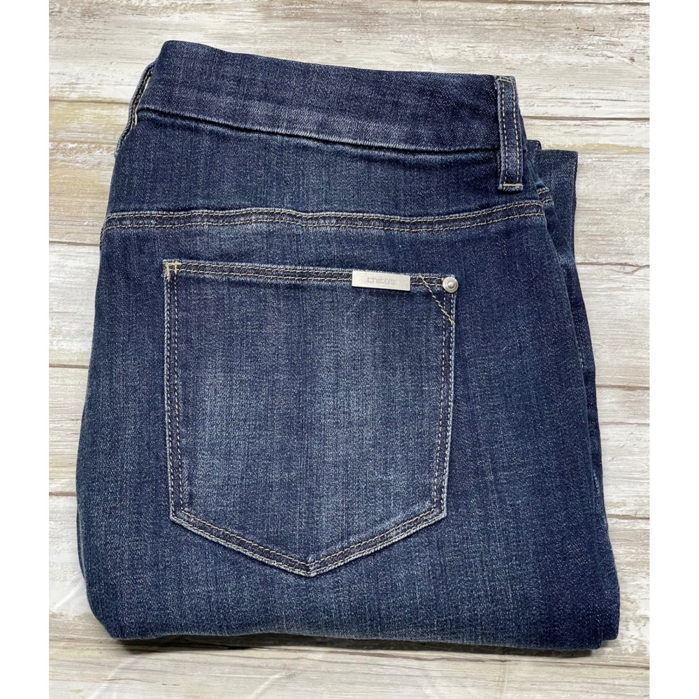 Chico's Dark Indigo Cropped Ankle Jeans